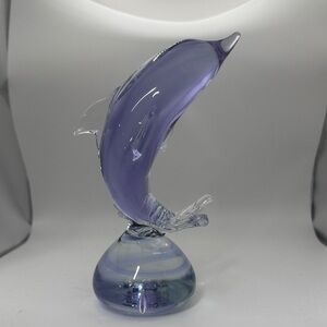 MURANO Glass Alexandrite Neodymium Dolphin Figurine 7" Tall Handblown